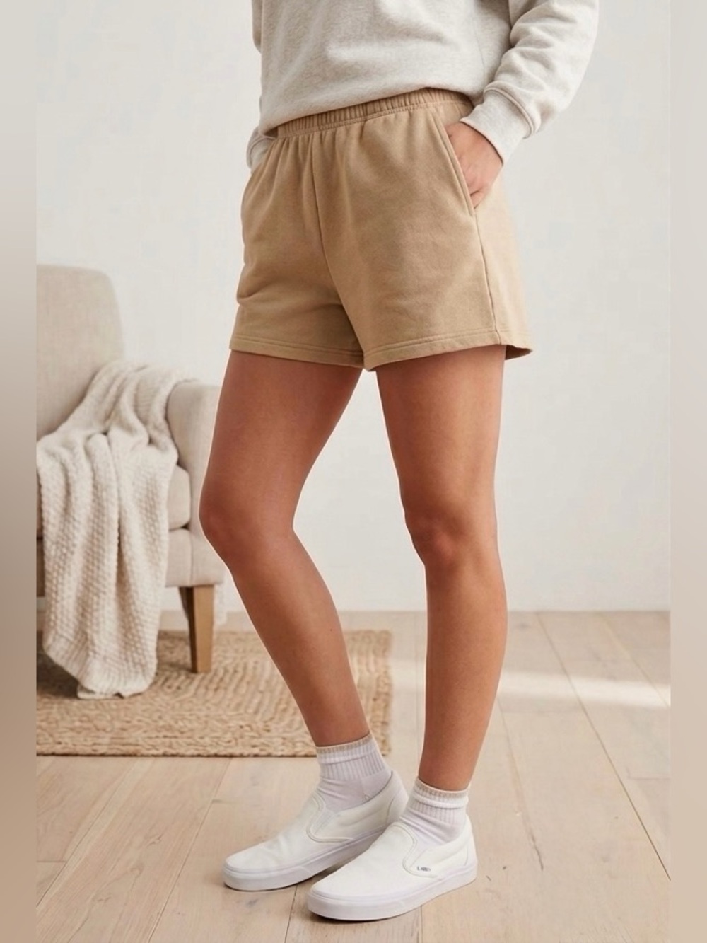 Cotton Blend Lounge Shorts